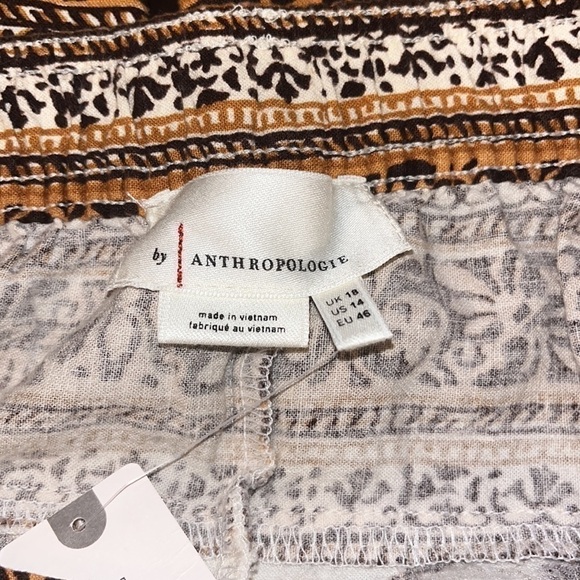 Anthropologie NWTS Brown Boho Mixed Print Jogger Pants 14 - Picture 7 of 11